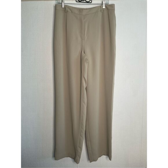 Yansi Fugel Dress Pants Women’s Size 14 Tan Wide Leg Microfiber‎ NEW - Picture 2 of 8